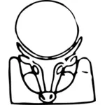 Bull's head with Earth sign illustration