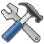 Herramientas martillo y llave del vector imagen