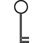 Vector afbeelding van twee tanden deur sleutel