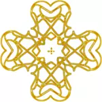 Złoty zaokrąglone clip art wektor zarys Krzyża