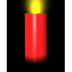 Vector clip art of red lighted candle