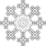 Vector drawing of snow flake with cross decorations