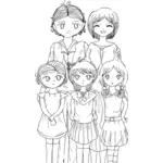 3 人の女の子のアニメーション