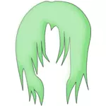 Ilustração em vetor de cabelo verde para figura de criança