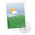 Vector drawing of postal stamp template