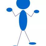 Vector clip art of blue stick man questioning