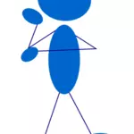 Blue man vector drawing