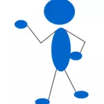 Clip art of blue stick man asking a question
