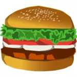 Burger with lettuce and tomato