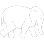 Outline ector clip art of big eared elephant