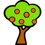 矢量图形的橙树的卡通