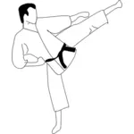 Vector clip art of man in karate pose