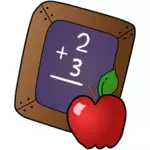 Slate dan apple vektor gambar