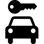 Rent a car vector icon image inverted
