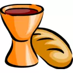 Bread and wine vector image