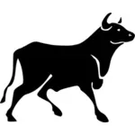Vector silhouette clip art of bull
