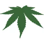 Image vectorielle de cannabis feuille couleur