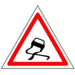 Kluzké vozovce dopravní značka vektorový obrázek