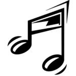 Vector image of funny music note