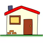 Simple house vector clip art image