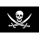 Pirate flag skull and swords vector image