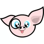 Vector illustration of pig with a monocle in its right eye
