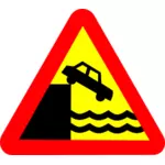 Опасность набережная дорожный знак векторное изображение