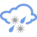 Ледяной дождь погода символ векторное изображение