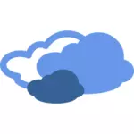 עננים כבדים מזג אוויר הסמל בתמונה וקטורית