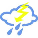 雨と雷の天気記号ベクトル画像