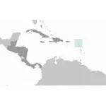 Antiguen ja Barbudan sijainti