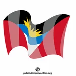 Die Staatsflagge von Antigua und Barbuda weht