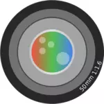Vector clip art of 50mm photo camera lens
