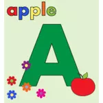 التفاح مع الأبجدية A