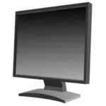 Grafika wektorowa czarny płaski ekran LCD monitora