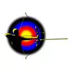Ilustrasi vektor silhouette pemanah