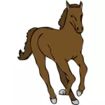 Image vectorielle du jeune cheval en cours d'exécution