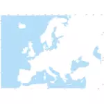 Niebieski i biały clipartów mapy Europy