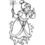 Vector image of fairy lady with magic stick
