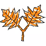 Oranje verlaat tekening vector afbeelding