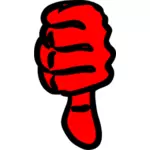 Vector image of strong red hand thumbs down