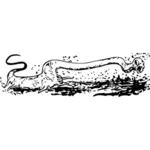 Alien snake comic vector drawing