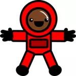 रेड सूट में अंतरिक्ष यात्री