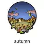 Autumn scenery vector image