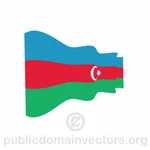 波浪国旗的阿塞拜疆