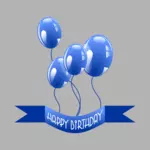 Birthday banner with balloons vector drawing