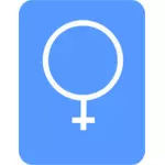 Vector drawing of modern blue women's toilet sign