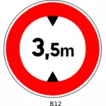 Vector image of no access for vehicles whose height exceeds 3,5 metres traffic sign