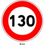 Grafika wektorowa 130 prędkości ograniczenie ruchu znak