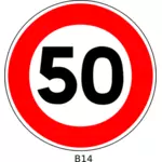 Clipart vectoriel de 50 panneau de signalisation de limitation de vitesse